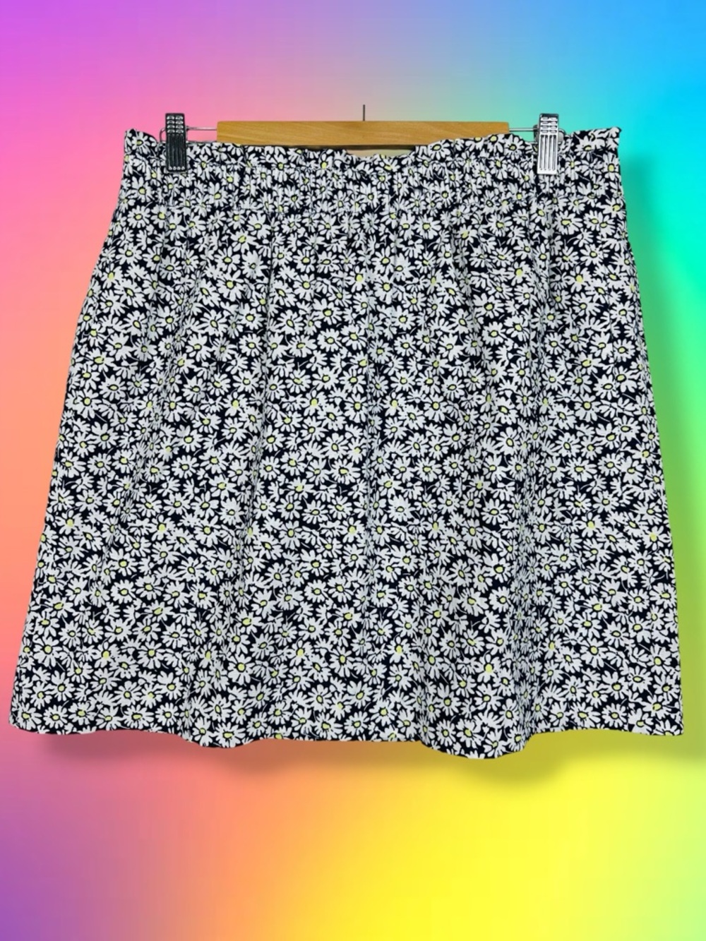 J.Crew Linen Blend Daisy Floral Print Paperbag Waist Pull On Mini City Skirt 12